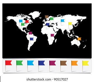 Worldmap with Flag pins