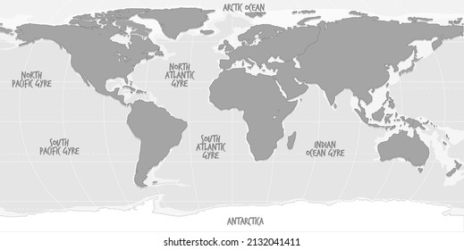 Worldmap in gray color illustration