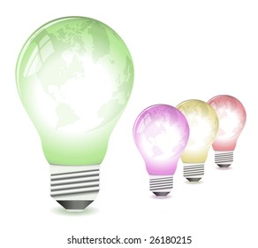 Worldmap on lightbulb