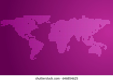 Worldmap template silhouette with glow dots. World map for infographic. Vector illustration isolated on white