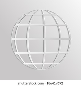 Worldnet the Internet. A sphere from strips the symbolizing Internet. Internet browser. 3d Earth