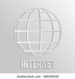 Worldnet the Internet. A sphere from strips the symbolizing Internet. Internet browser. 3d Earth