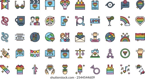 Worldpride day icons High-Quality Vector Icons Collection with Editable Stroke. Ideal for Professional and Creative Projects.