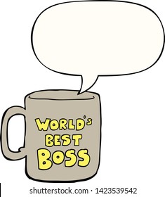 worlds best boss mug with speech bubble