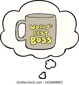 Worlds Best Boss Mug With Thought Bubble