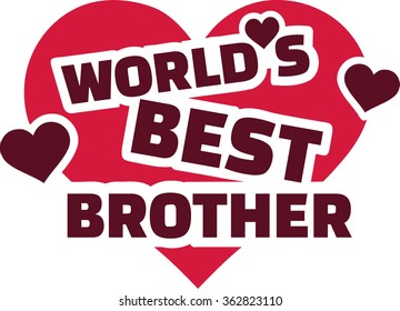 World's best brother with hearts