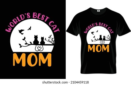 World's best cat mom t-shirt design