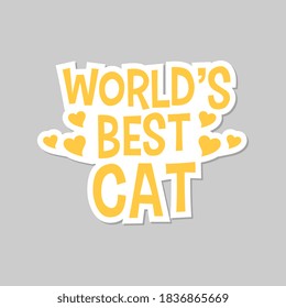 World's Best Cat Sticker Graphic Illustration