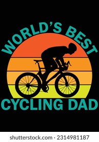 World's best cycling dad vector art design, eps file. design file for t-shirt. SVG, EPS cuttable design file svg