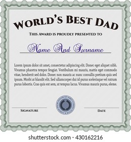 Worlds Best Father Award Template Lovely Stock Vector (Royalty Free ...