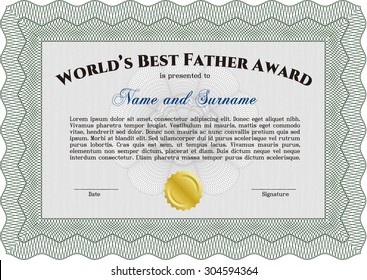 World's Best Dad Award. Customizable, Easy to edit and change colors.Beauty design. Printer friendly. 