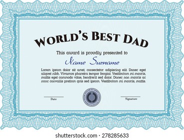 World's best dad award template