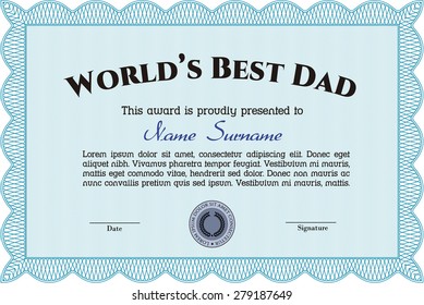 World's best dad award template