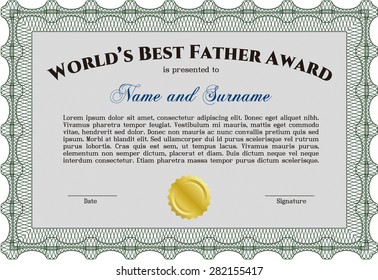 World's Best Dad award template