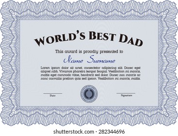 World's Best Dad award template