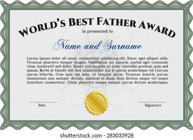 World's Best Dad award template