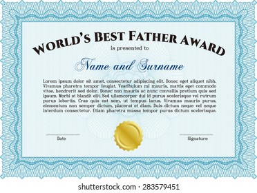 World's Best Dad award template