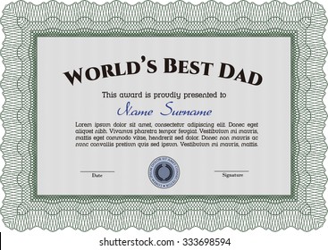 World's Best Dad Award Template. Detailed.With quality background. Artistry design. 