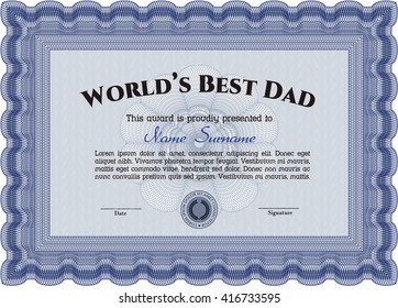 World's Best Dad Award Template. With complex background. Excellent design. Customizable, Easy to edit and change colors. 