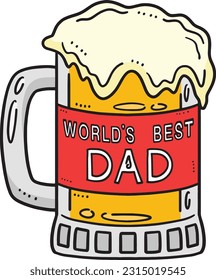 Clipart de color de la caricatura de cerveza Best Dad