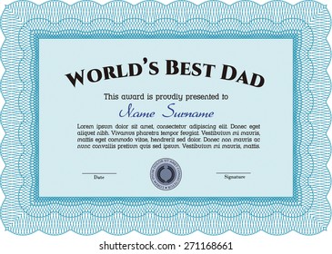 Best dad certificate Images, Stock Photos & Vectors | Shutterstock