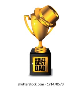 A ENGRAVED FREE World`s Best Dad Happy Chappy Fun Award Trophy 
