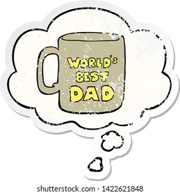 munlals best dad dad dad mug con burbuja de pensamiento como pegatina gastada angustiada