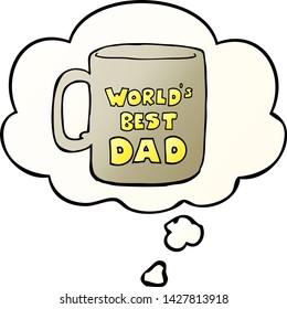 worlds best dad mug with thought bubble in smooth gradient style