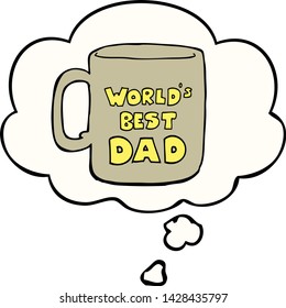 worlds best dad mug with thought bubble