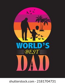 Worlds best dad t shirt design vector file.