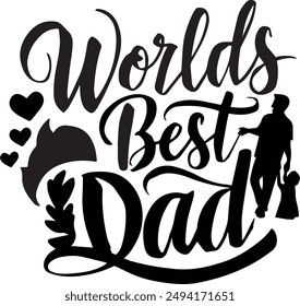 world's best dad typography text illustration vector art