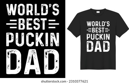 World's best dad typography vector t-shirt Design. Perfect for print items and bag, sticker, mug, poster, template. Handwritten vector illustration. Isolated on black background.