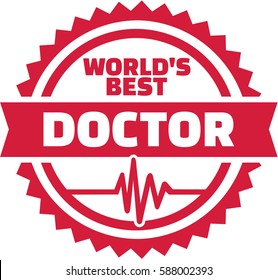 World's best Doctor emblem with Cardiac Frequence