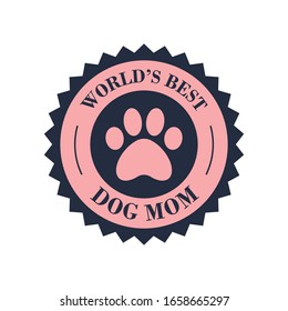 World's best dog mom badge.