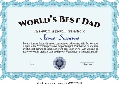 World's best father award (certificate)