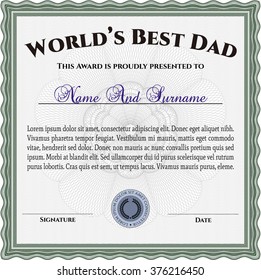 Worlds Best Father Award Detailed Cordial Stock Vector (Royalty Free ...