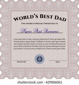 Worlds Best Father Award Detailed Background Stock Vector (Royalty Free ...