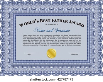 World's Best Father Award. Easy to print. Detailed. Nice design. 