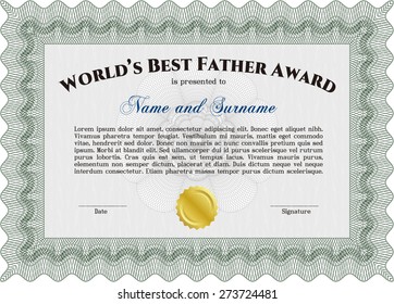 World's best father award green template