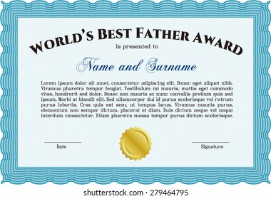 World's best father award template