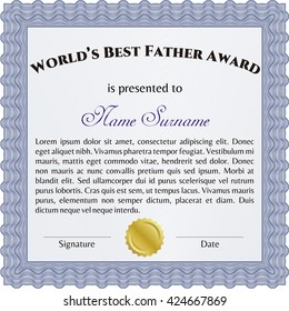 World's Best Father Award Template. Customizable, Easy to edit and change colors. Excellent design. Complex background. 