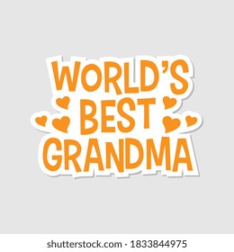 World's Best Grandma Sticker Graphic Illustration