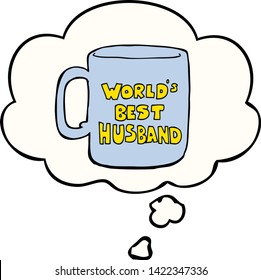worlds best husband mug with thought bubble