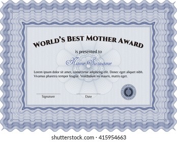 Worlds Best Mom Award Complex Design Stock Vector (Royalty Free ...