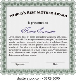 World's Best Mom Award. Printer friendly. Nice design. Detailed. 