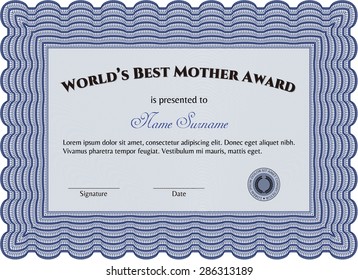 Worlds Best Mom Award Template Complex Stock Vector (Royalty Free ...