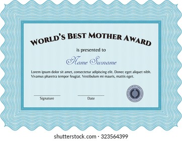 Worlds Best Mom Award Template Quality Stock Vector (Royalty Free ...