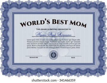 Worlds Best Mom Award Template Quality Stock Vector (Royalty Free ...