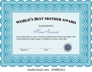 World's Best Mom Award Template. With linear background. Customizable, Easy to edit and change colors.Beauty design. 