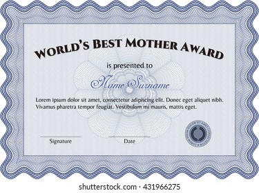 Worlds Best Mom Award Template Good Stock Vector (Royalty Free ...